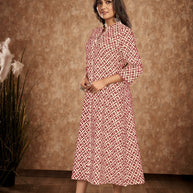 Laxmipati Aakriti - KT0083 Off - White Off-White Rayon Slub Printed A-Line Woman Kurta
