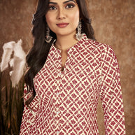 Laxmipati Aakriti - KT0083 Off - White Off-White Rayon Slub Printed A-Line Woman Kurta