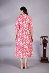 Laxmipati Gulbahar - KT0105 Pink Floral Printed Poly Cotton Woman Kurta