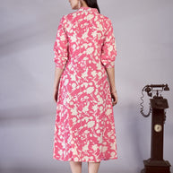 Laxmipati Gulbahar - KT0105 Pink Floral Printed Poly Cotton Woman Kurta