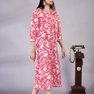 Laxmipati Gulbahar - KT0105 Pink Floral Printed Poly Cotton Woman Kurta