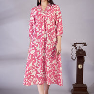 Laxmipati Gulbahar - KT0105 Pink Floral Printed Poly Cotton Woman Kurta