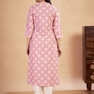 Laxmipati Rozana - KT0116 Peach Table Printed Poly Cotton Woman Kurta