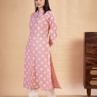 Laxmipati Rozana - KT0116 Peach Table Printed Poly Cotton Woman Kurta