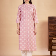 Laxmipati Rozana - KT0116 Peach Table Printed Poly Cotton Woman Kurta