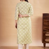 Laxmipati Rozana - KT0117 Green Table Printed Poly Cotton Woman Kurta