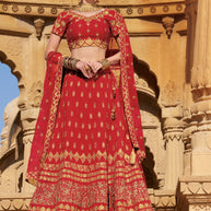 Laxmipati LH-002 Red Bridal Lehenga