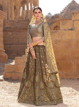 Laxmipati LH-003 Brown Bridal Lehenga