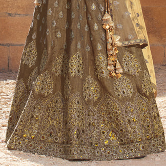 Laxmipati LH-003 Brown Bridal Lehenga