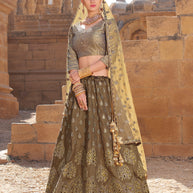 Laxmipati LH-003 Brown Bridal Lehenga