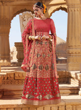 Laxmipati LH-005 Ruby Red Lehenga