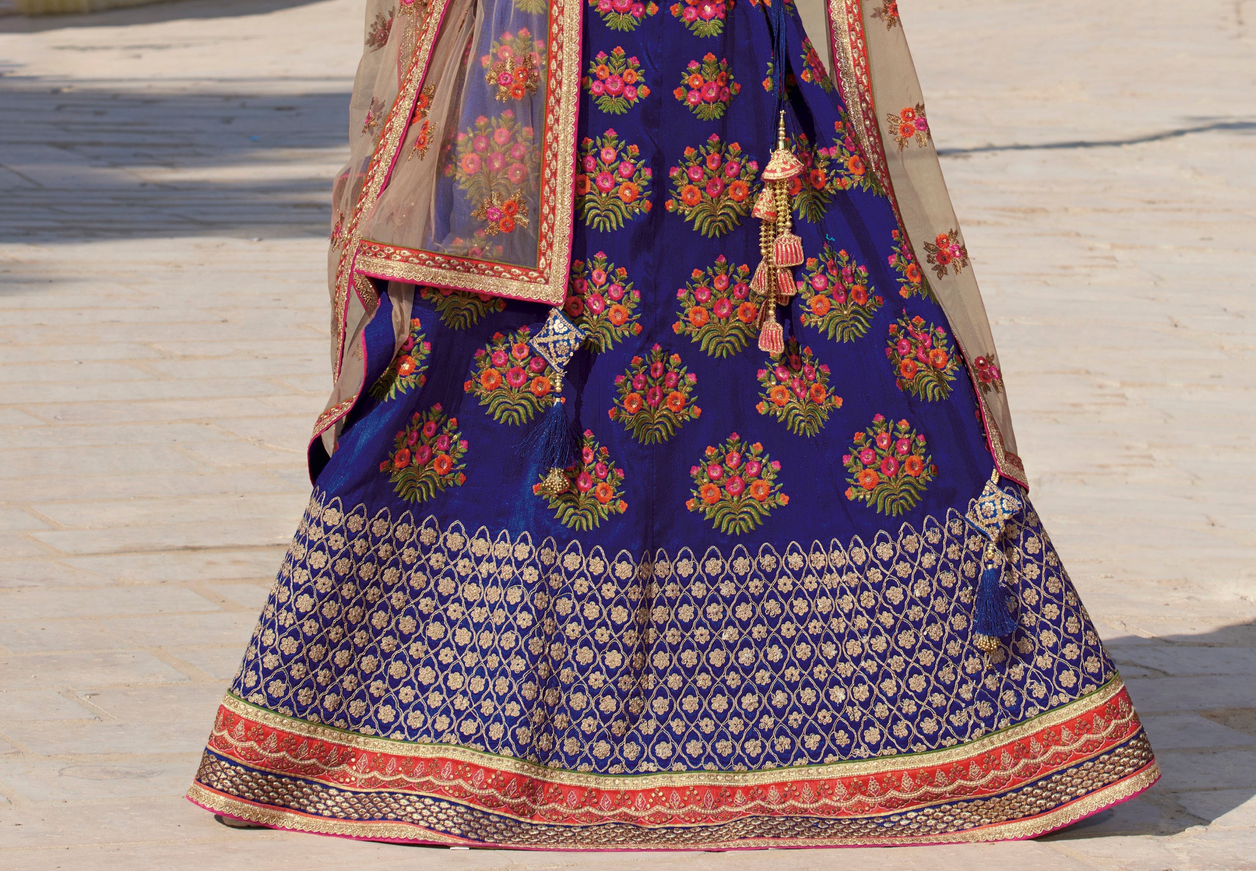 Laxmipati LH-027 Ocean Blue Lehenga