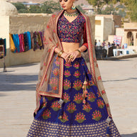 Laxmipati LH-027 Ocean Blue Lehenga
