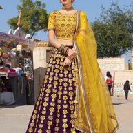 Laxmipati LH-030 Royal Purple Lehenga