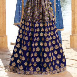 Laxmipati LH-036 Serene Blue Bridal Lehenga