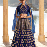 Laxmipati LH-036 Serene Blue Bridal Lehenga