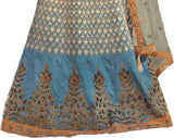 Laxmipati LH-044 Blue & Brown Fusion lehenga