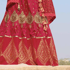 Laxmipati LH-002 Red Bridal Lehenga