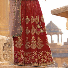 Laxmipati LH-056 Red & Green Wedding Lehenga