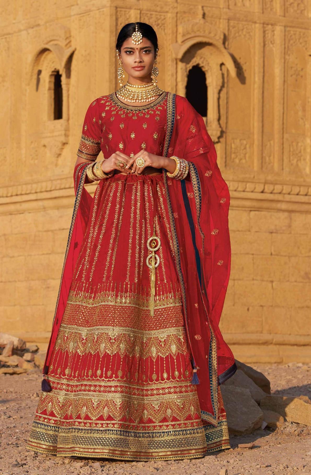 Laxmipati LH-058 Royal Red Lehenga