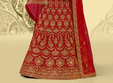 Laxmipati LH-100 Pearl Red Lehenga