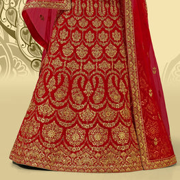 Laxmipati LH-100 Pearl Red Lehenga