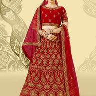 Laxmipati LH-100 Pearl Red Lehenga