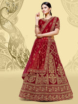 Laxmipati LH-103 Crystal Maroon Lehenga