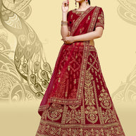 Laxmipati LH-103 Crystal Maroon Lehenga