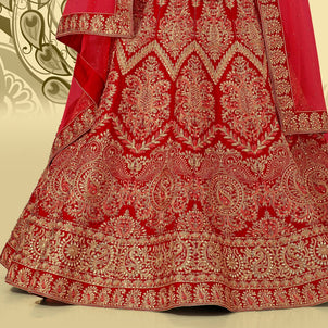 Laxmipati LH-060 Embroidered Red Lehenga