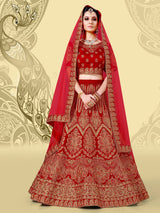 Laxmipati LH-060 Embroidered Red Lehenga