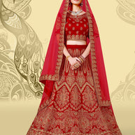 Laxmipati LH-060 Embroidered Red Lehenga