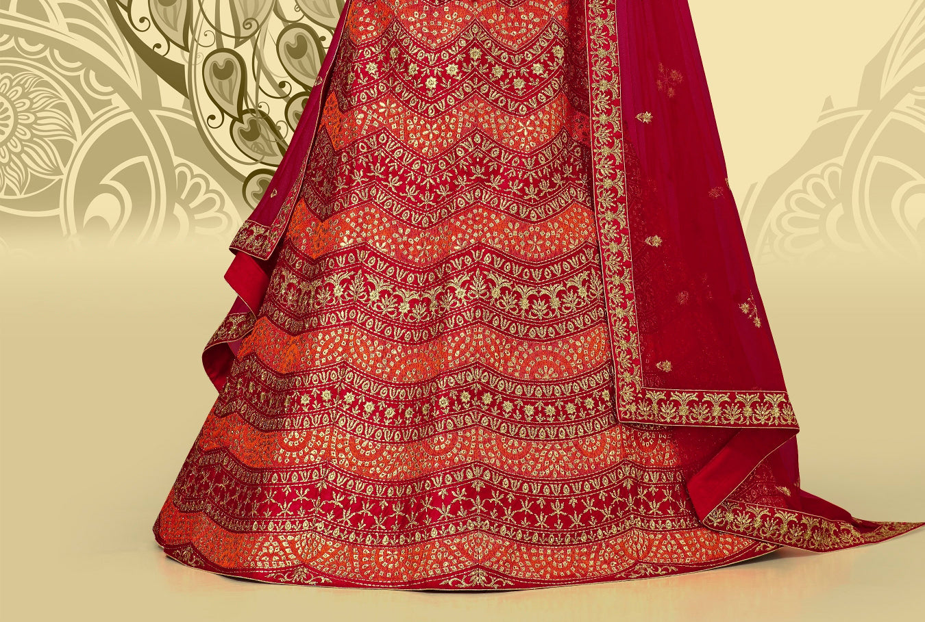 Laxmipati LH-061 Radiant Red Lehenga