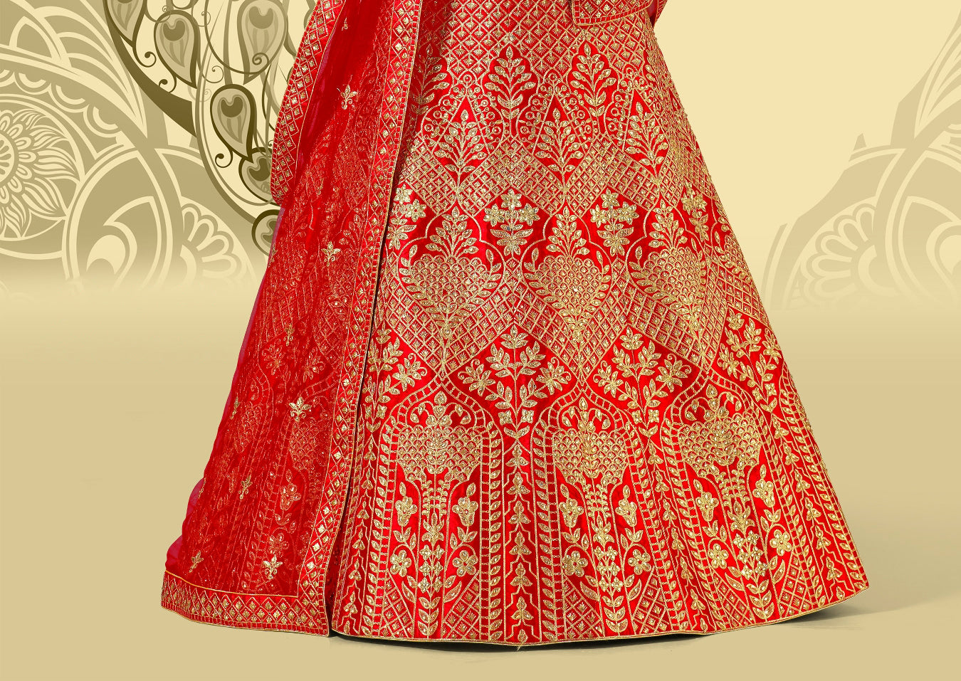 Laxmipati LH-063 Spark Red Lehenga