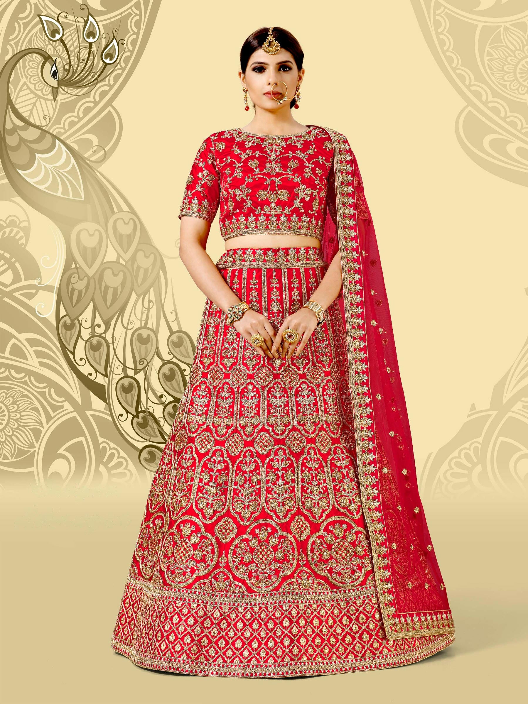 Laxmipati LH-070 Elegant Red Lehenga