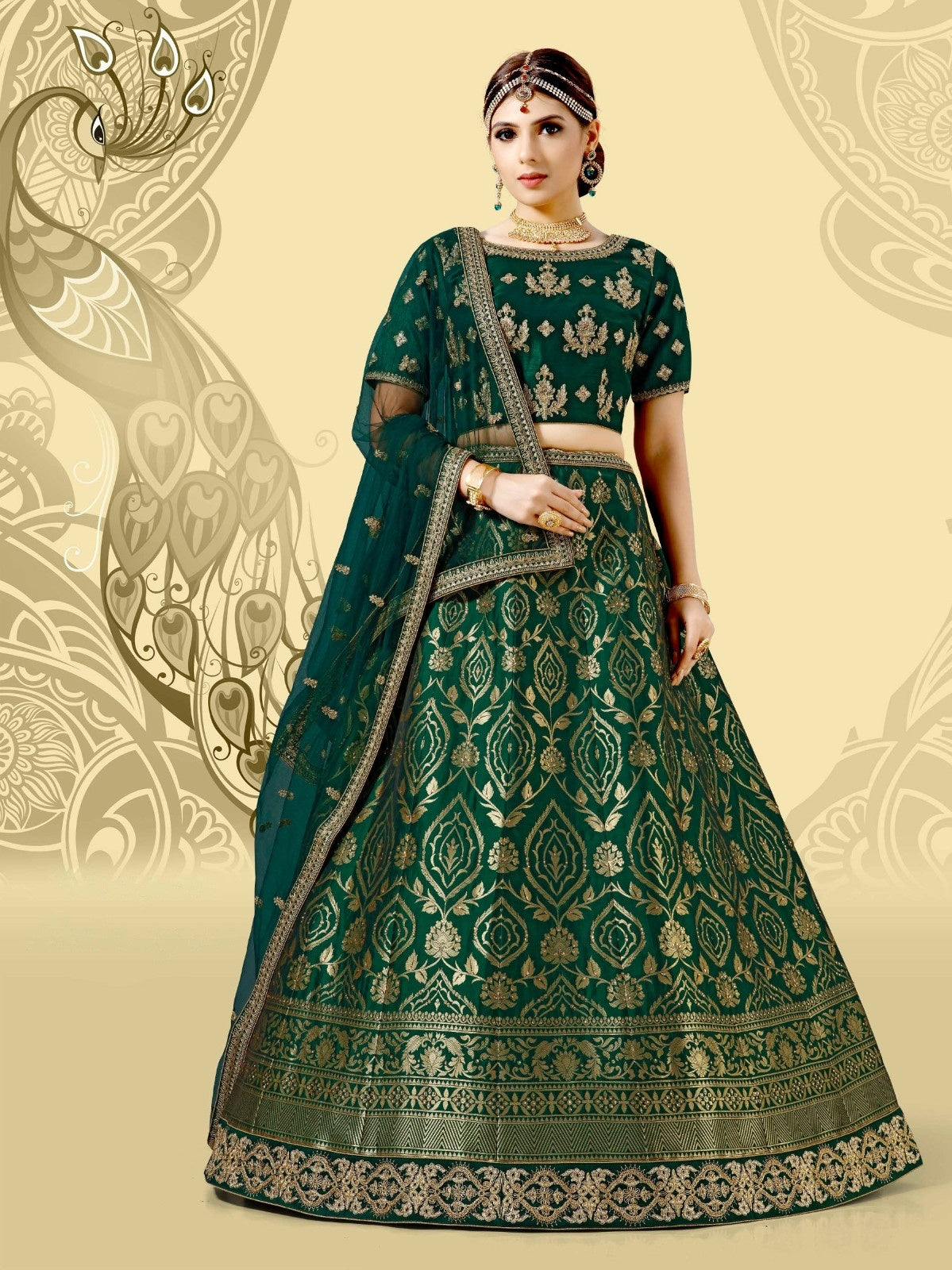 Laxmipati LH-073 Grace Green Lehenga