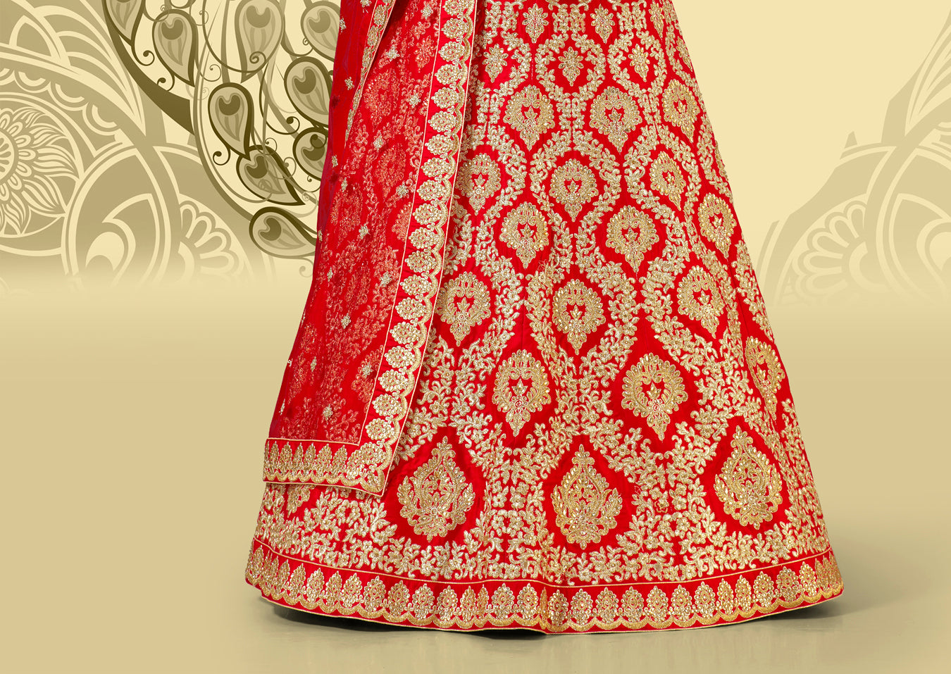 Laxmipati LH-075 Luxe Red Lehenga