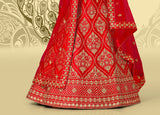 Laxmipati LH-076 Red Art Silk Lehenga