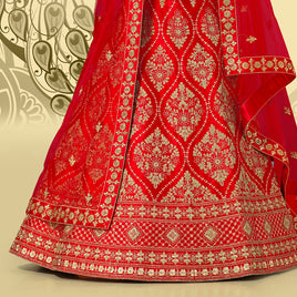 Laxmipati LH-076 Red Art Silk Lehenga