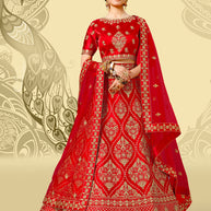 Laxmipati LH-076 Red Art Silk Lehenga