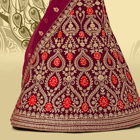 Laxmipati LH-080 Royal Maroon Lehenga