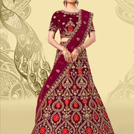 Laxmipati LH-080 Royal Maroon Lehenga