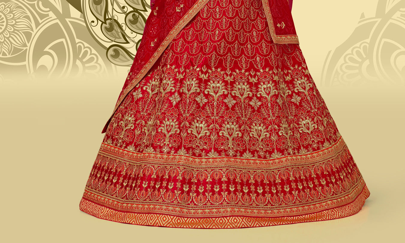 Laxmipati LH-084 Red Graceful Lehenga