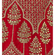 Laxmipati LH-085 Red Art Silk Semi Stitched Lehenga