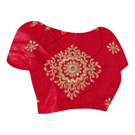Laxmipati LH-085 Red Art Silk Semi Stitched Lehenga