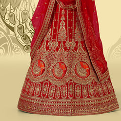Laxmipati LH-092 Golden Red Lehenga