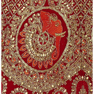 Laxmipati LH-092 Golden Red Lehenga