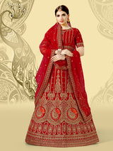 Laxmipati LH-092 Golden Red Lehenga