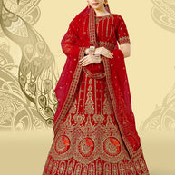 Laxmipati LH-092 Golden Red Lehenga