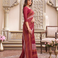 Laxmipati Limca Dark Pink Georgette Geometric Printed Saree